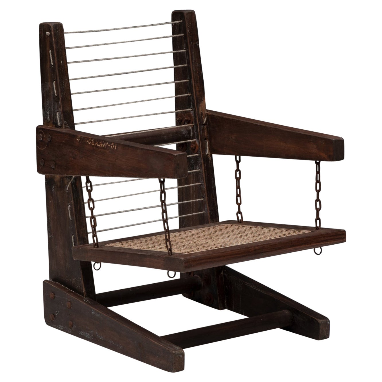 Pierre Jeanneret Demountable PJ-010615 Hanging Armchair, Chandigarh, 1953