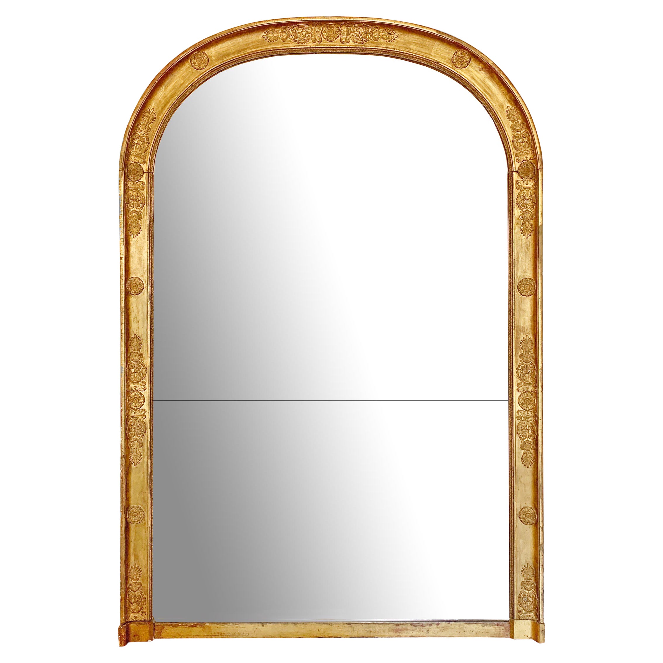 Palatial 19th C French Split Plate Gold Mirror of Enormous Proportions For Sale