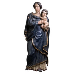 18th C, Southern France, Madonna and Child, Carved and Polychrome Wood