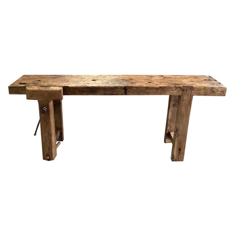 Custom Industrial Console Work Table at 1stDibs