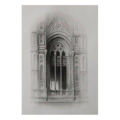 Original Antique Architectural Print by John Ruskin, circa 1880, 'Florence'