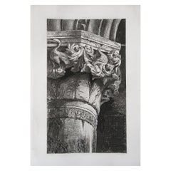 Original Antique Architectural Print by John Ruskin circa 1880, 'Venice'