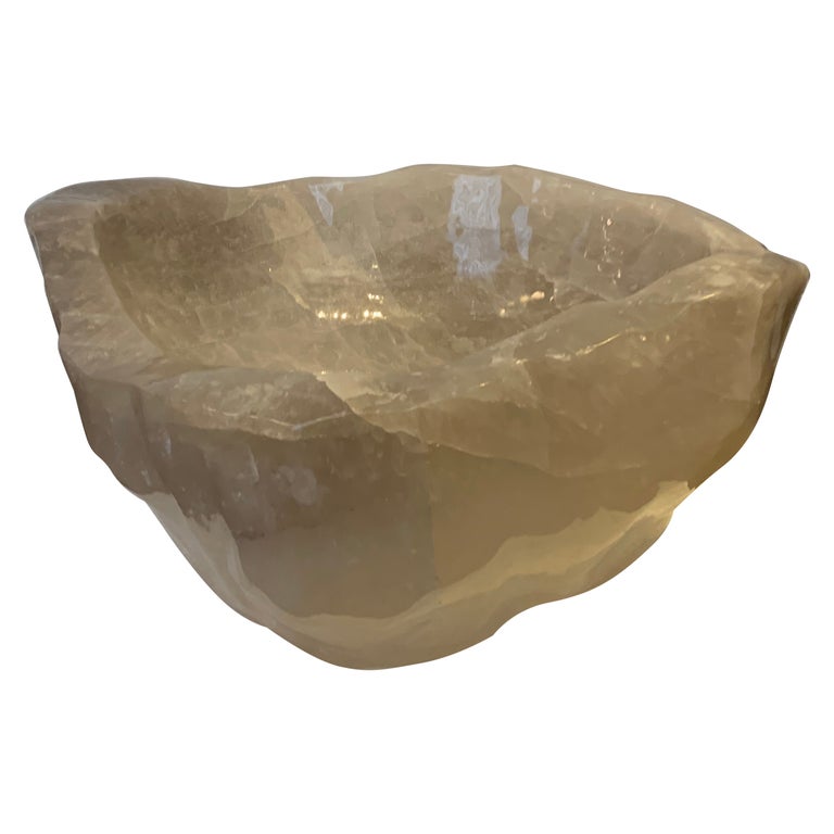 Quartz Crystal Bowl, Centrepiece, Brazil, Dales Rogers Ammonite For