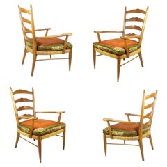 Paire rare de fauteuils en bois et corde de 1949 par Ico Parisi