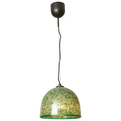 Lampe à suspension en verre de Murano vert murrine de Gae Aulenti pour Vistosi