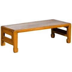Vintage Low Kang Table with Horse Hoof Feet and Pierced Sides