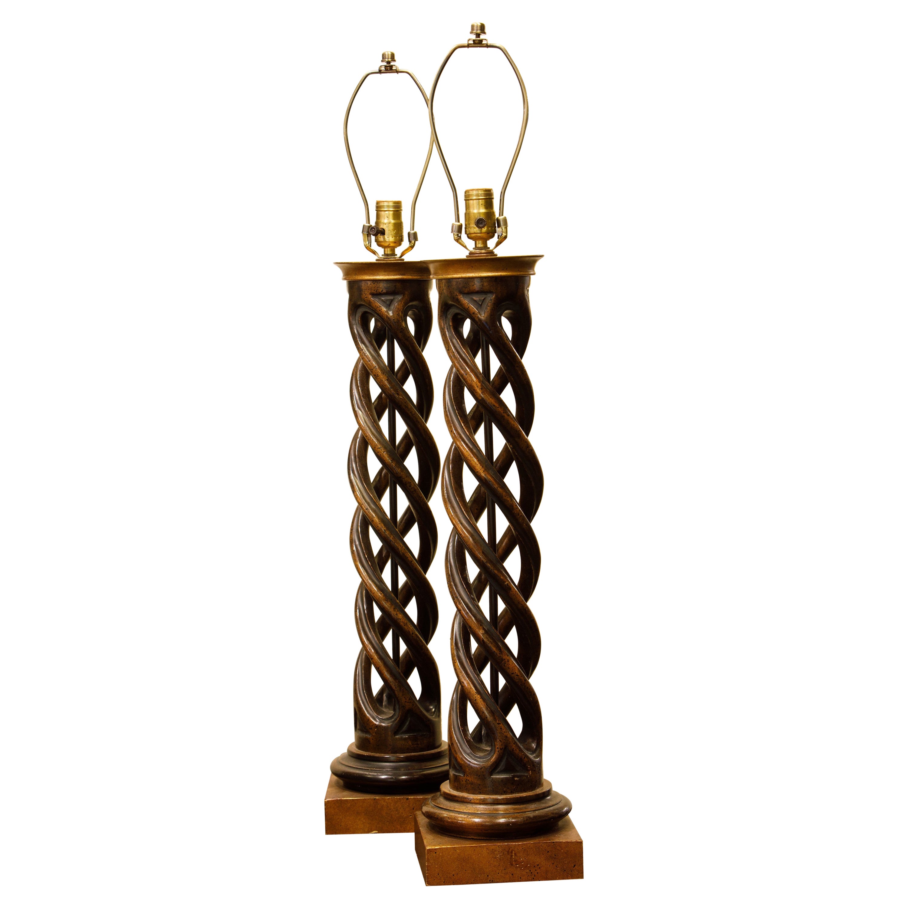 Paire de lampes de table Helix de Frederick Cooper en vente