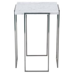 Kaus Cromo, Carrara Marble Side Table By DFdesignlab Handmade in Italy