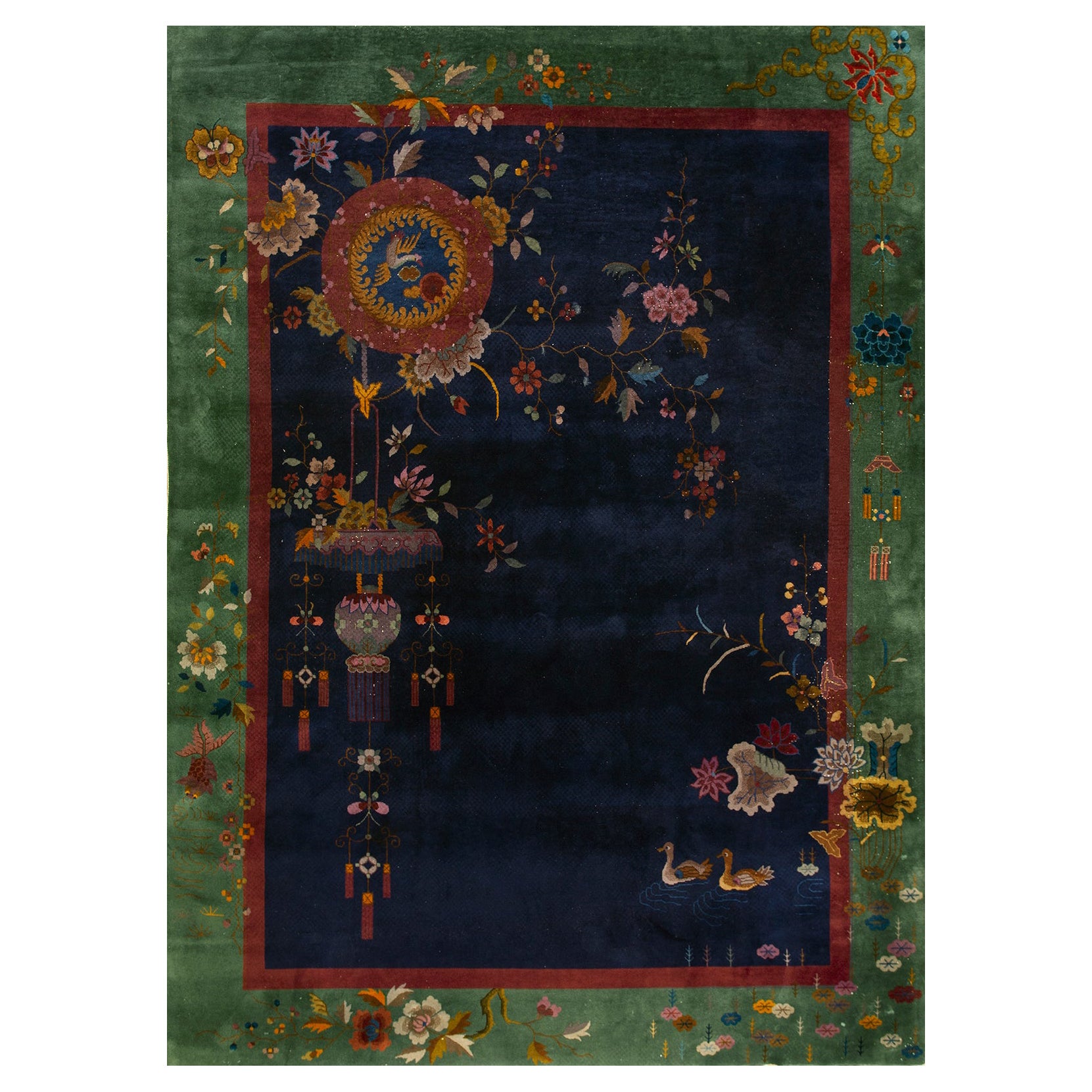 1920s Chinese Art Deco Carpet (  8' 10" x 11' 6" - 270 x 350 cm ) For Sale