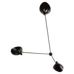 Serge Mouille Spider Sconce, Three Arms in Black