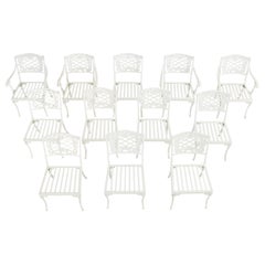 Vintage Set of Twelve Brown Jordan Neoclassical Style Garden Dining Chairs