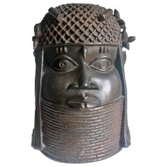 Benin Bronze Oba Head 'the Nelson Rockefeller Collection'