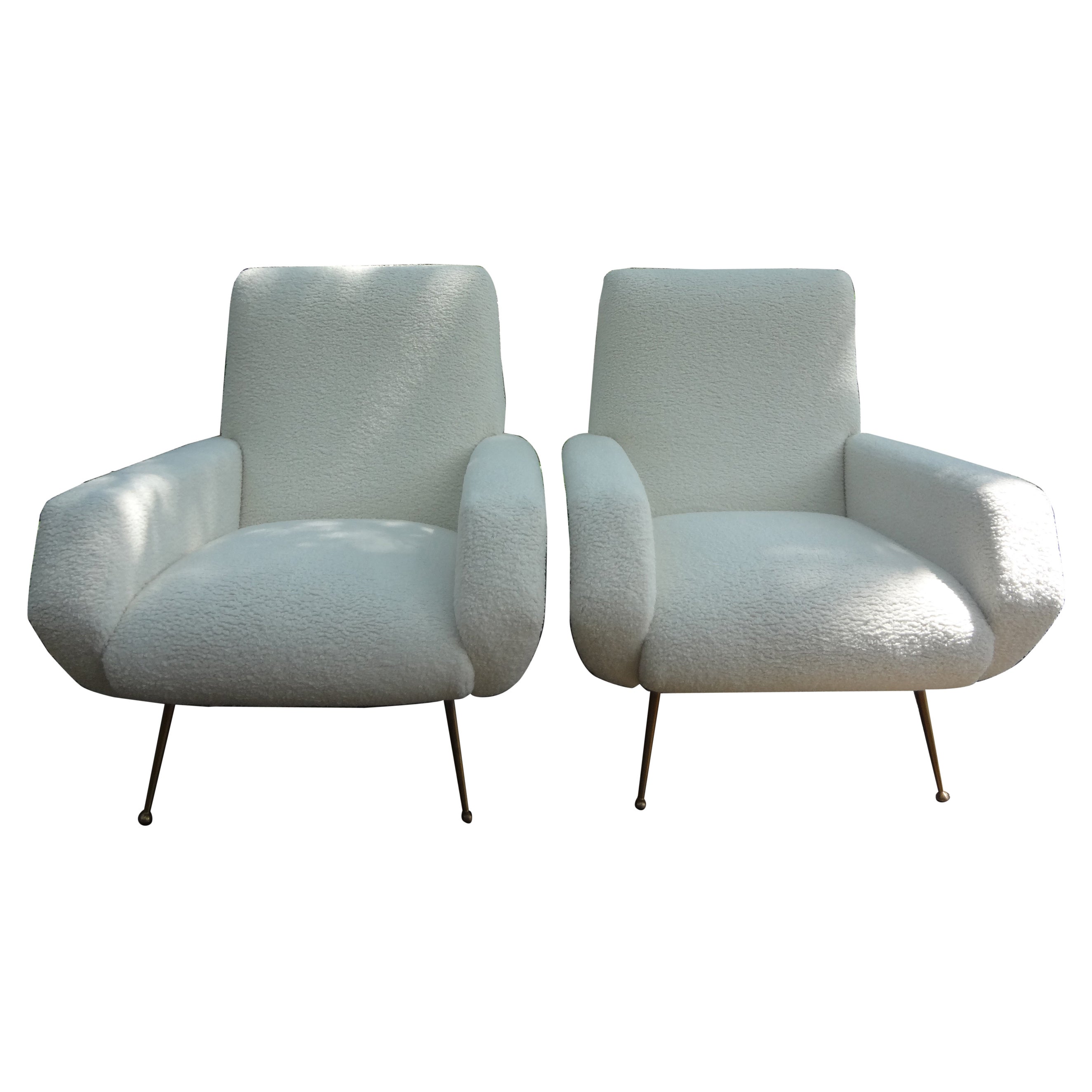 Pair of Italian Modern Gio Ponti Inspired Lounge Chairs