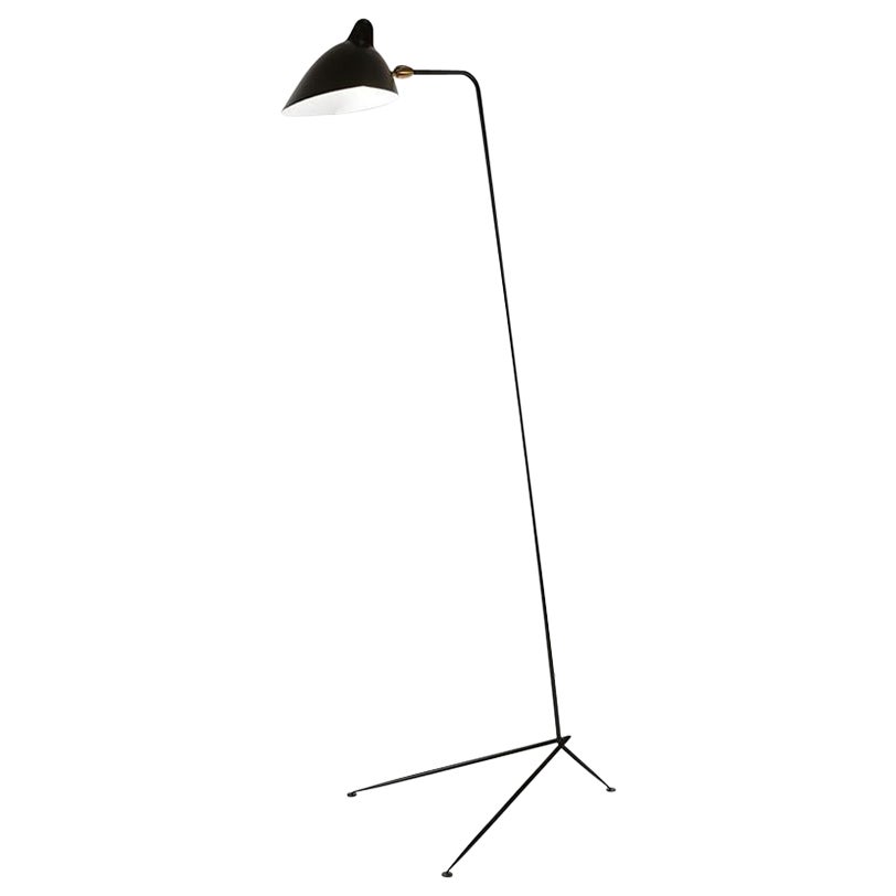 Serge Mouille Floor Lamp - 1 Arm In Black