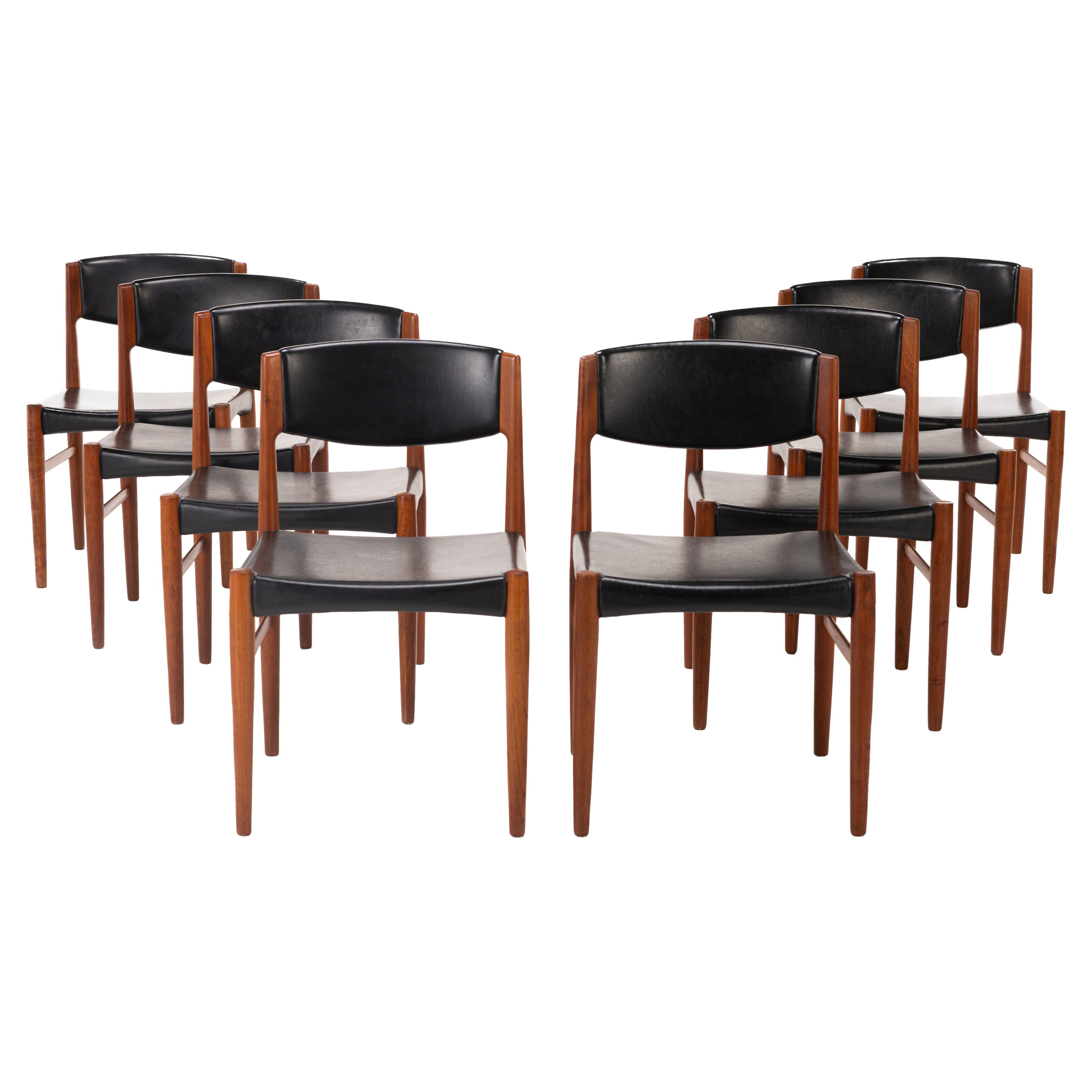 Set of 8 Dining Chairs by Grete Jalk for Glostrup Møbelfabrik, Denmark, 1960s