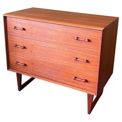 Used Danish Modern Three-Drawer Teak Dresser or Chest by Borge Mogensen