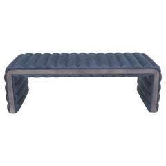 Leather Bench with Waterfall Style Upholstery