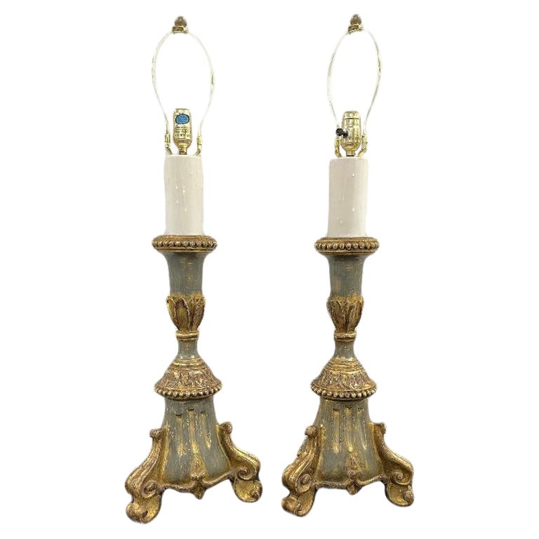 French Style Gilt Lamps 'Set of 2' For Sale