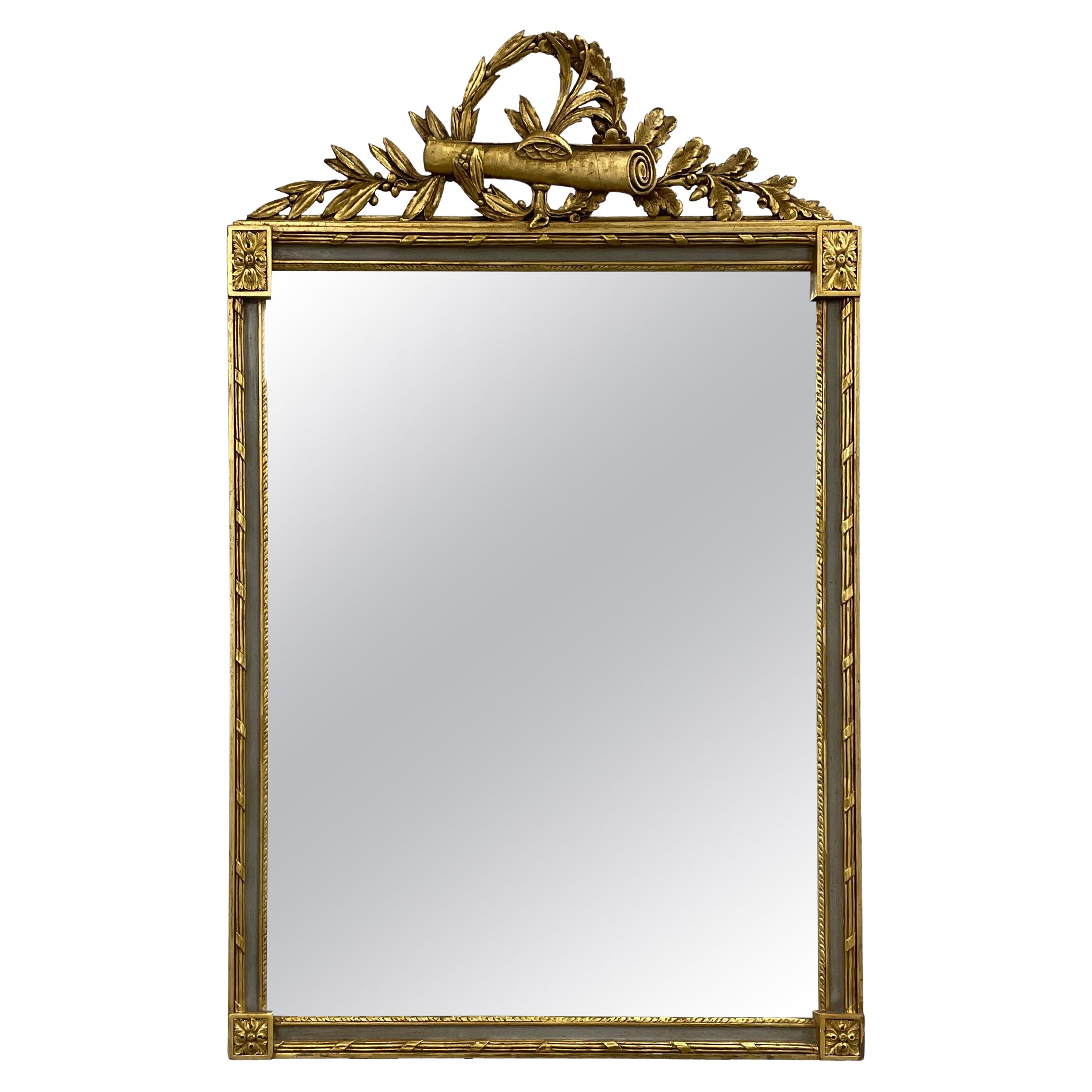 Gold Gilt Scroll Top Mirror 