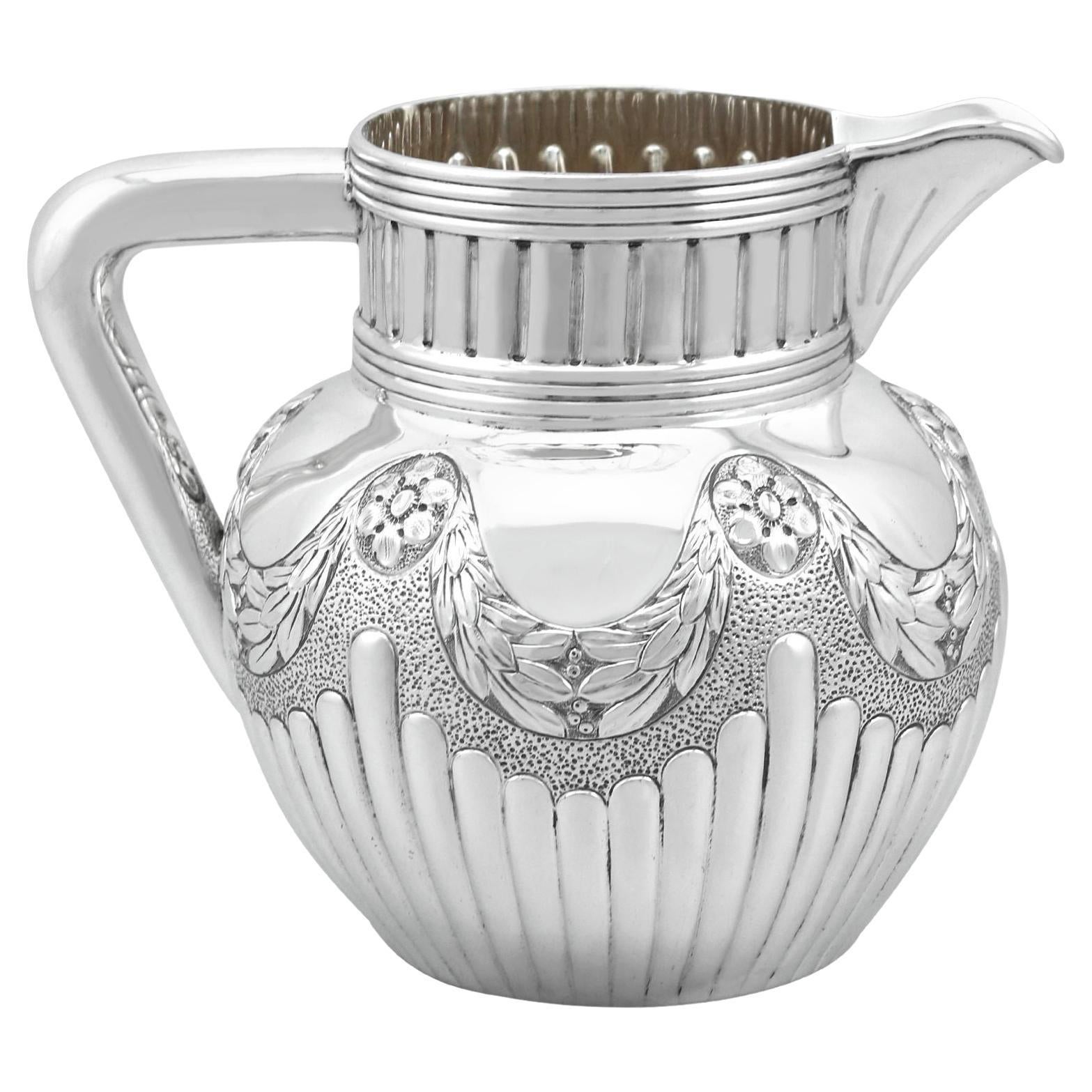 Victorian Sterling Silver Water Jug For Sale