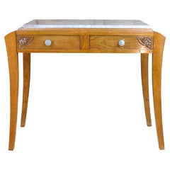 Antique Art Deco Console or Dressing Table with Marble Top circa 1940