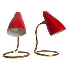 Giuseppe Ostuni Set di due lampade da tavolo 214 Vipere di Oluce 1950s Italia