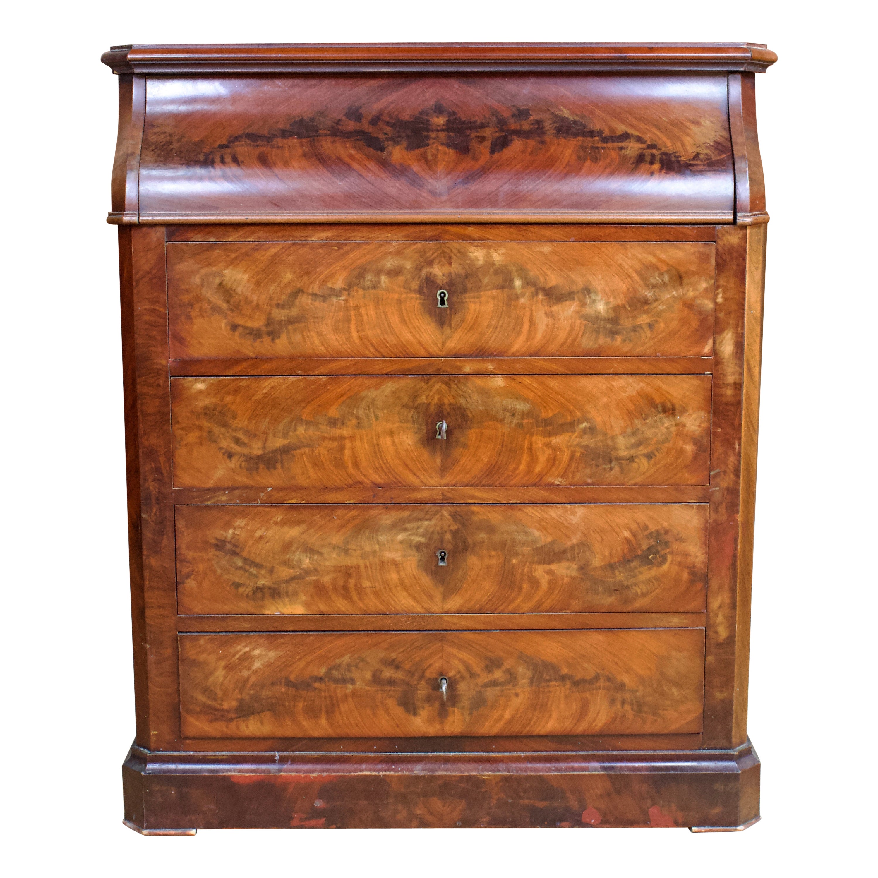 Toilet Commode Mahogany and Marble Vanity Louis Philippe Period 19th Century
