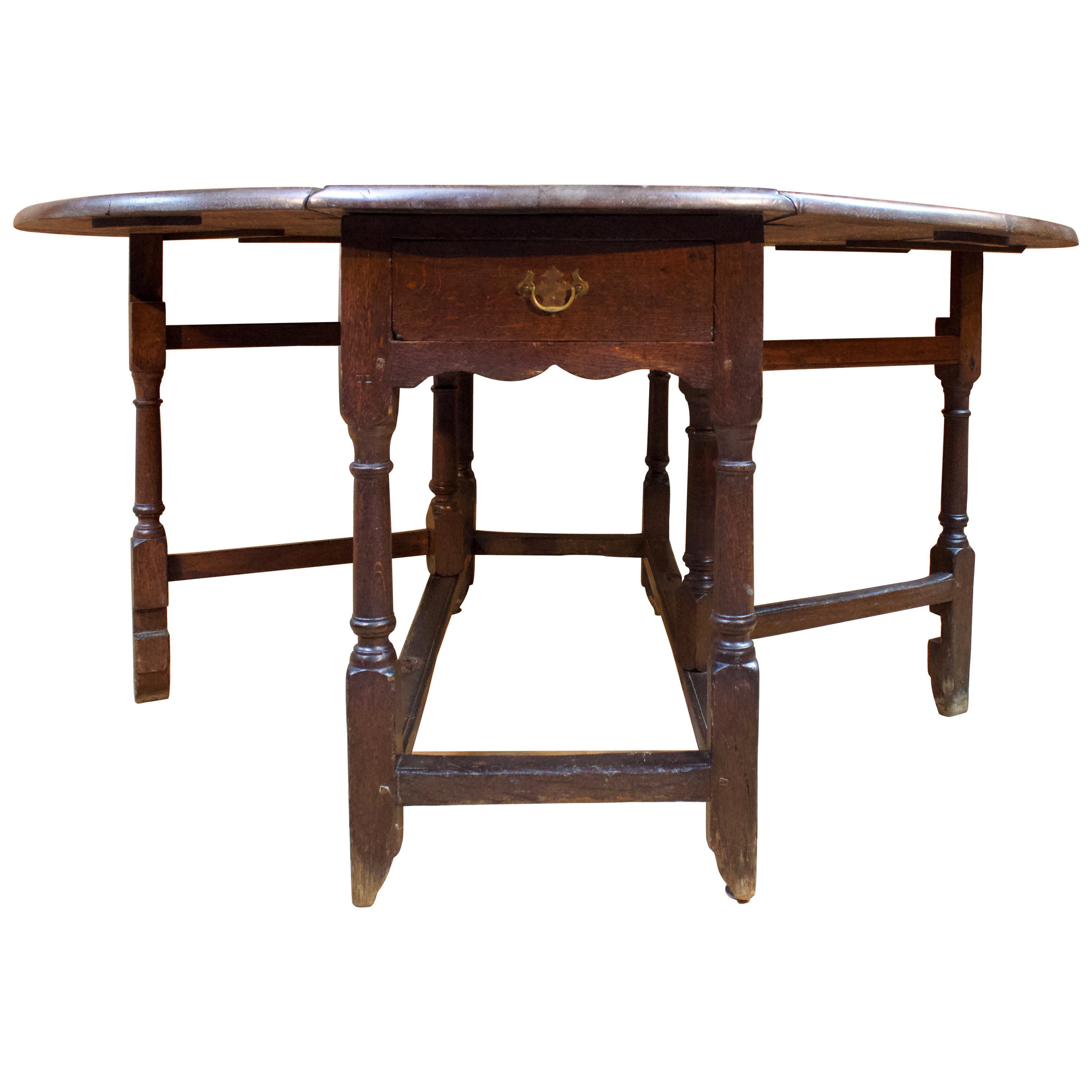 Englischer Torbein-Tisch mit Klappdeckel aus Eichenholz – 18. Jahrhundert – England 