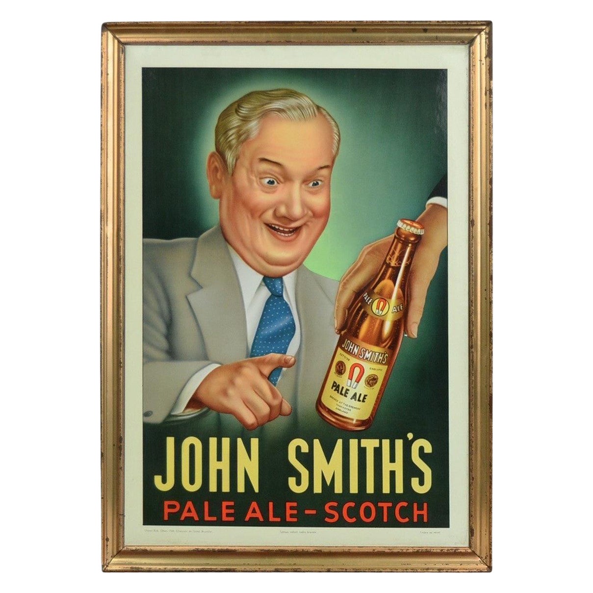 Framed John Smith's Beer Sign, 1970s For Sale