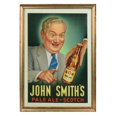 Vintage Framed John Smith's Beer Sign, 1970s