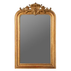 Antique 19th Century Louis Philippe Style Gold Leaf Wall Mirror