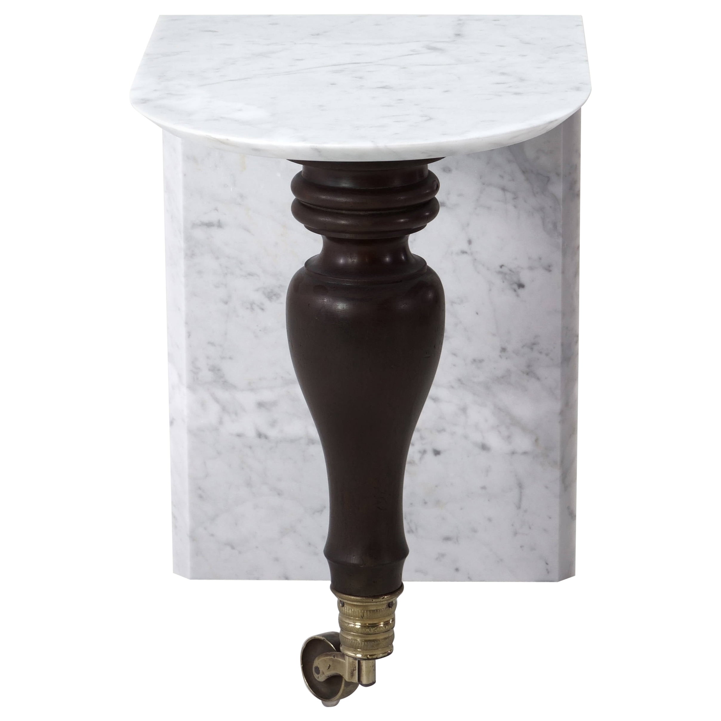 Pianoforte - Carrara Marble Side Table By DFdesignlab Handmade in Italy For Sale