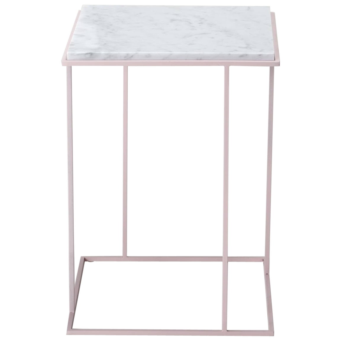 Frame - Carrara Marble Side Table By DFdesignlab Handmade in Italy For Sale
