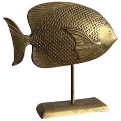 Sculpture de poisson en laiton de Rosenthall Netter