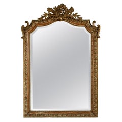 Late 19th Century French Regency Style Gilt Wood Mirror with Beveled Glass