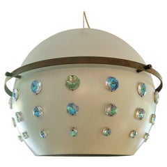 Mid-Century Ball Pendant Lamp with Swarovski style Chrystals, Italy 1960s