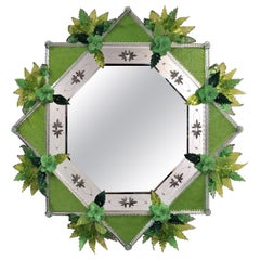 " Verde" Contemporary Murano Glass Mirror by Fratelli Tosi Murano