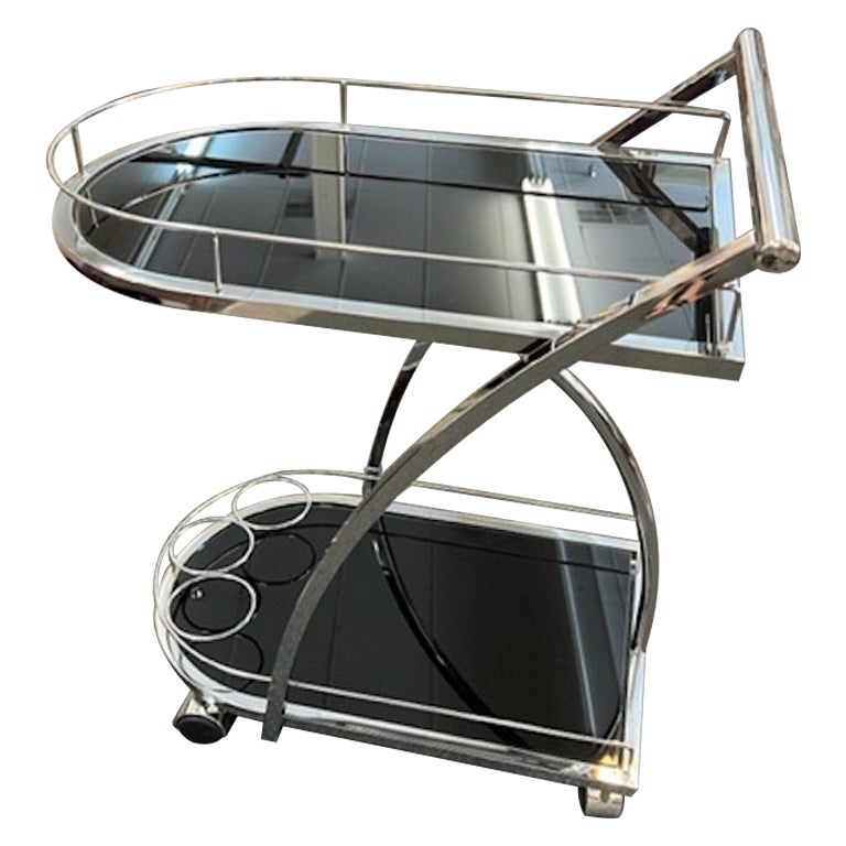 Art Deco Hungarian Bar Cart/ Serving Table For Sale