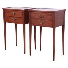 Used Henkel Harris Federal Style Mahogany Nightstands, Pair