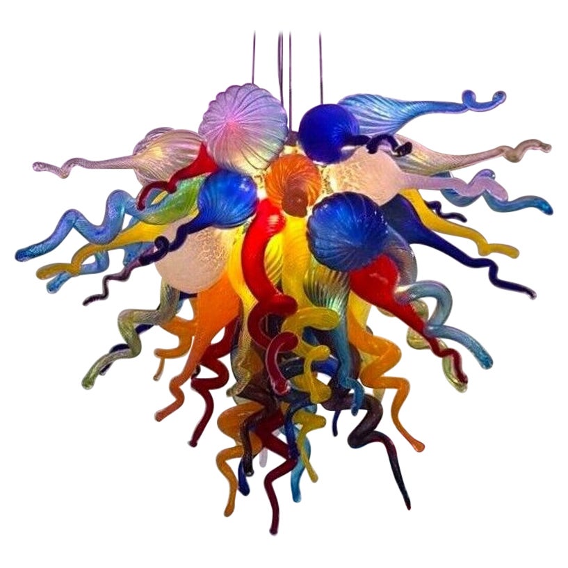 Dale Chihuly Confetti Style Hand Blown Glass Chandelier