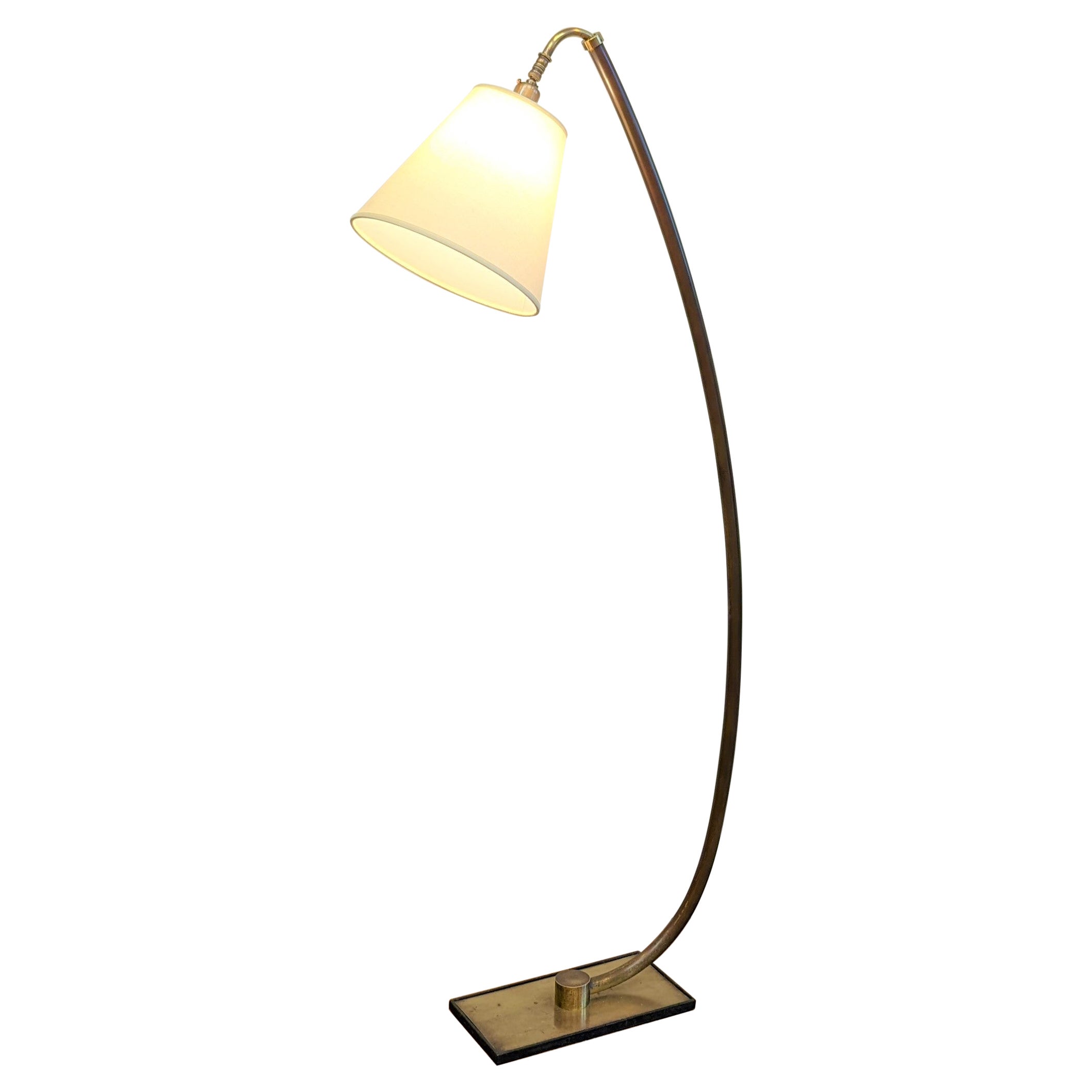 Mid-Century Modern Brass Articulating Floor Lamp
