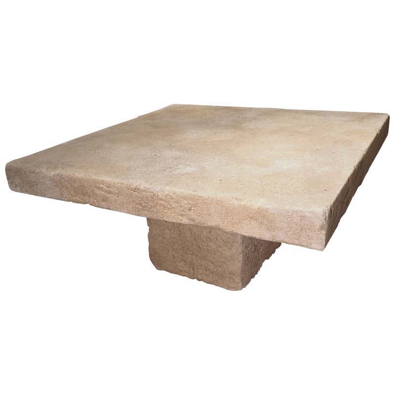 Circular Carved Limestone Table with Baluster Form Base from Italy For ...