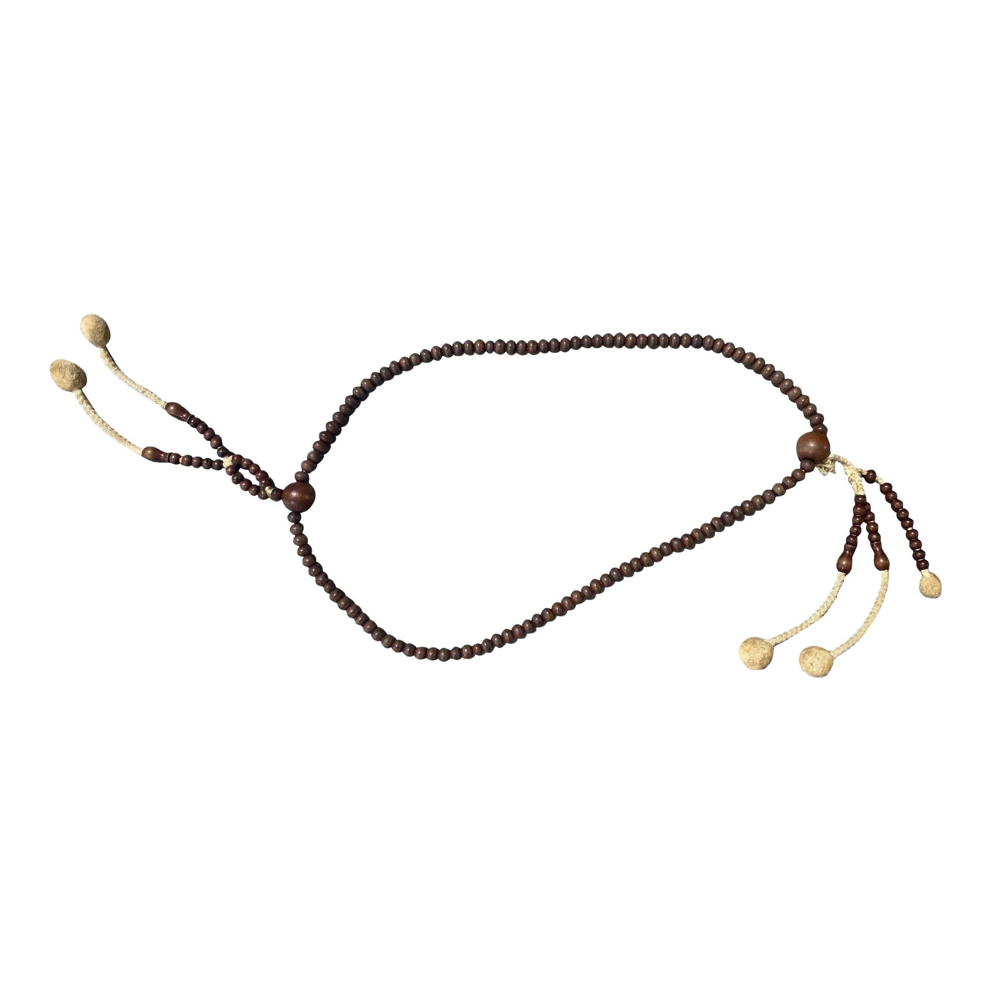 Japanese Temple Shrine Buddhist Monk Juzu Prayer Wood Beads Mala Rosary Necklace