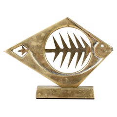 Mid-Century Modern Brass Fish Sculpture