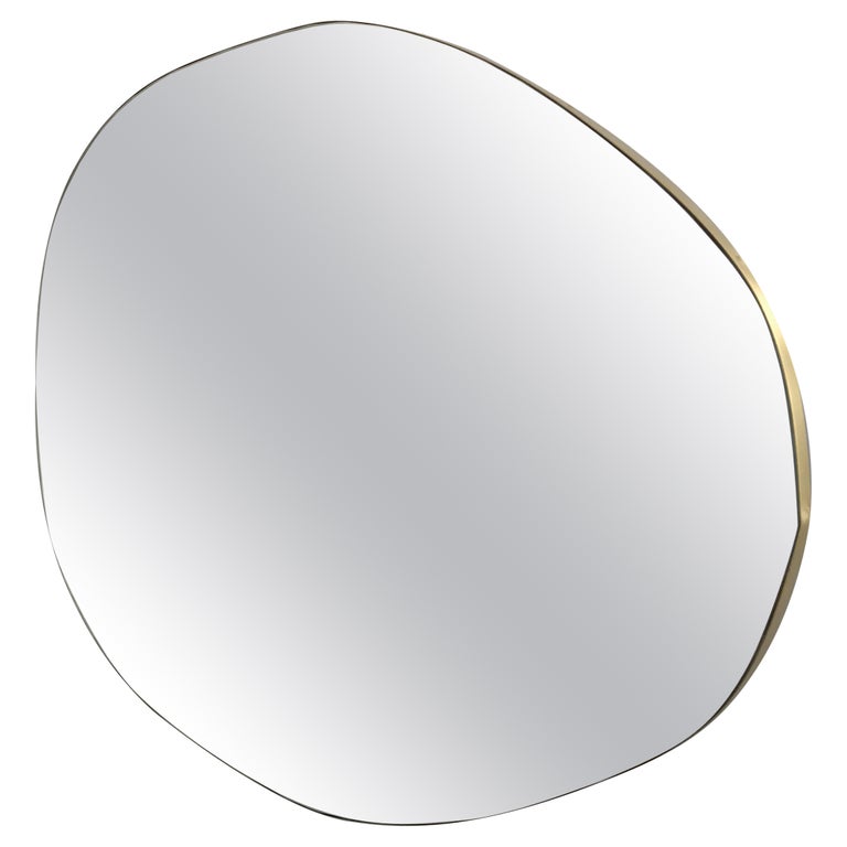 Ergon Organic Irregular Shaped Modern Mirror With Brass Frame Extra Large For At 1stdibs Modern Mirror With Brass Frame, Irregular Shaped Wall Mirrors