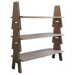 Angelo Mangiarotti Italian Wood Bookcases Shelves Cavalletto Model for Agapecasa