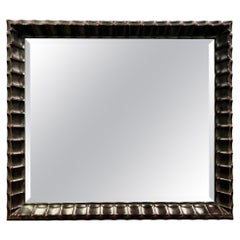 Contemporary Chinese Rich Lacquered Carved Wood Frame Mirror by Holly Hunt