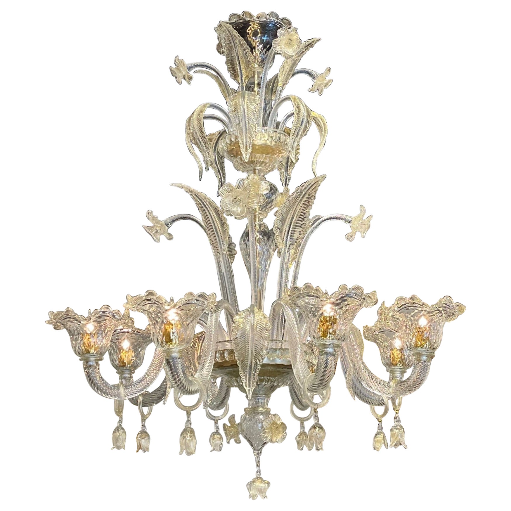 Decorative Venetian Style Murano Glass Chandeliers For Sale