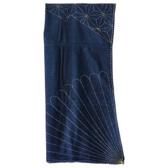 Vintage Furoshiki Wrapping Cloth in Blue from Gifu, Japan, late 19th Century 