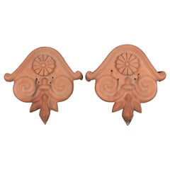 Pair of French Terracotta Roof Ornaments